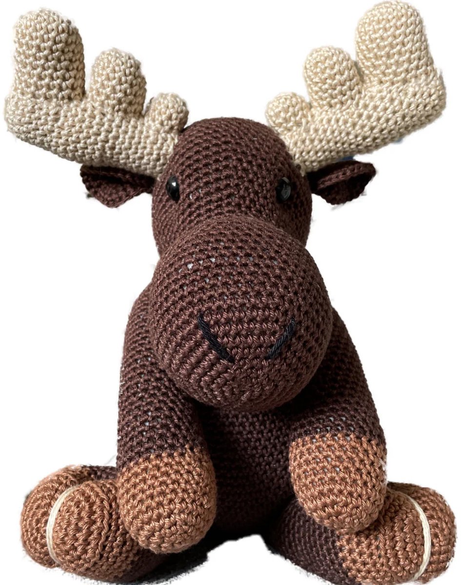 Haakpakket Eland Dex – DIY Knuffel Haken – Compleet Pakket met Garen, Oogjes en Patroon