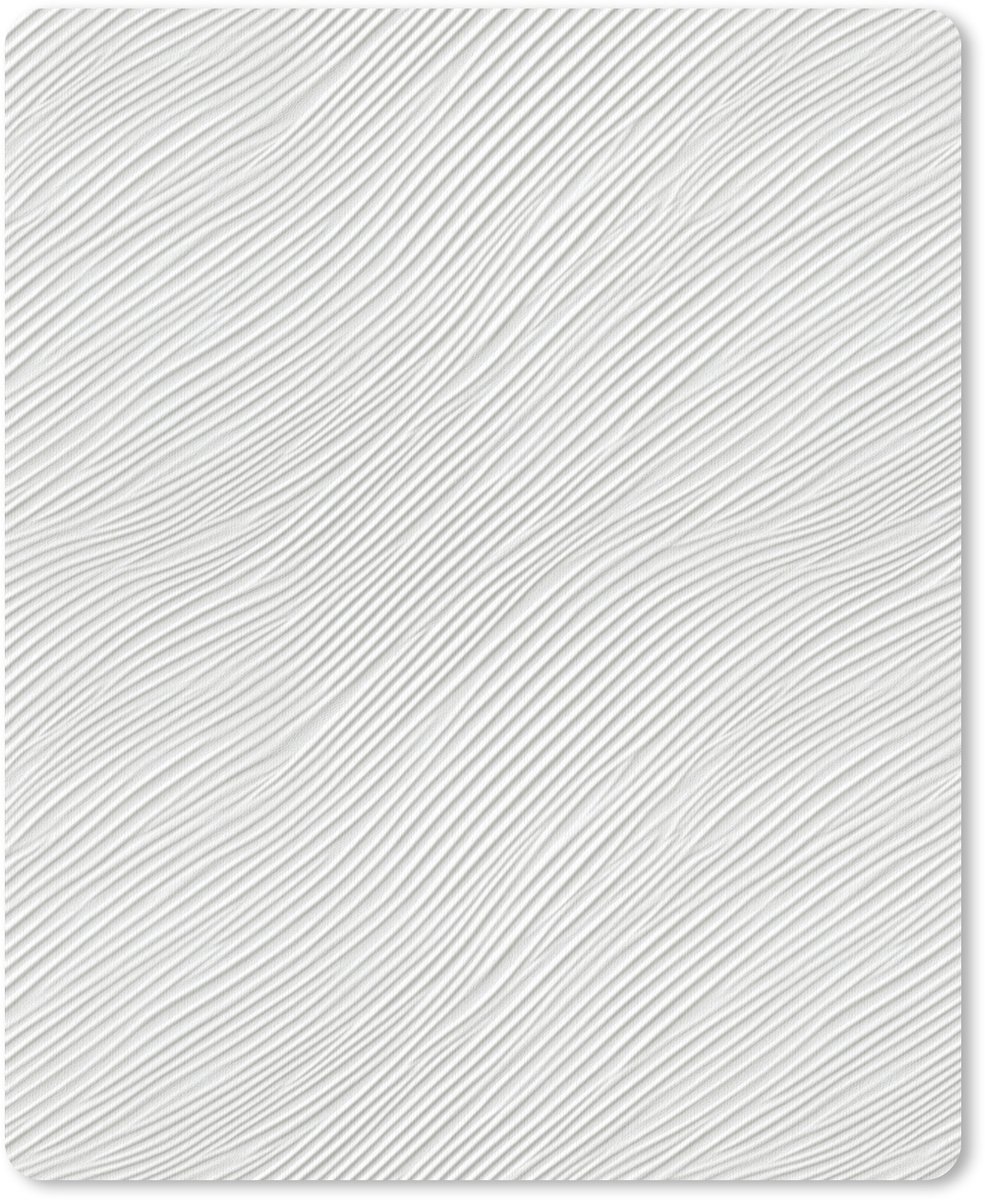Muismat 12x16 cm - Mousepad Golven - Ribbels - Wit - Muismatten