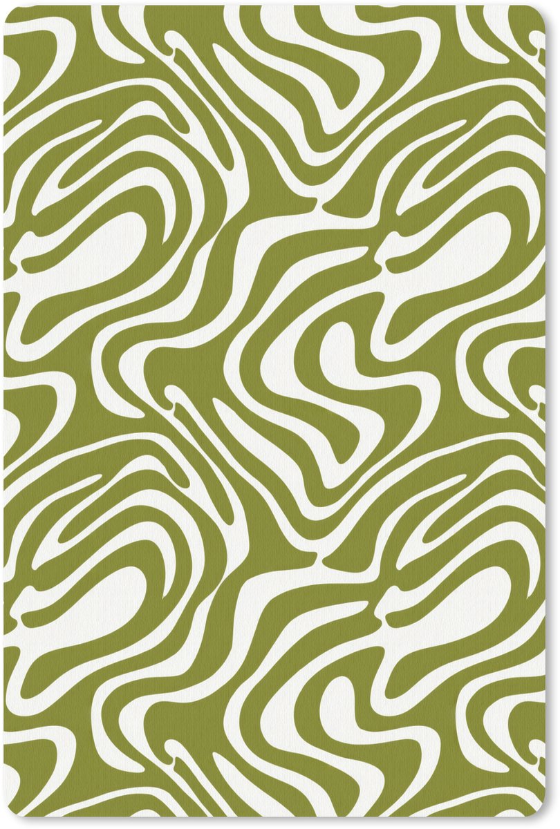 Muismat 13x20 cm - Mousepad Lijnpatroon - Groen - Organisch - Muismatten
