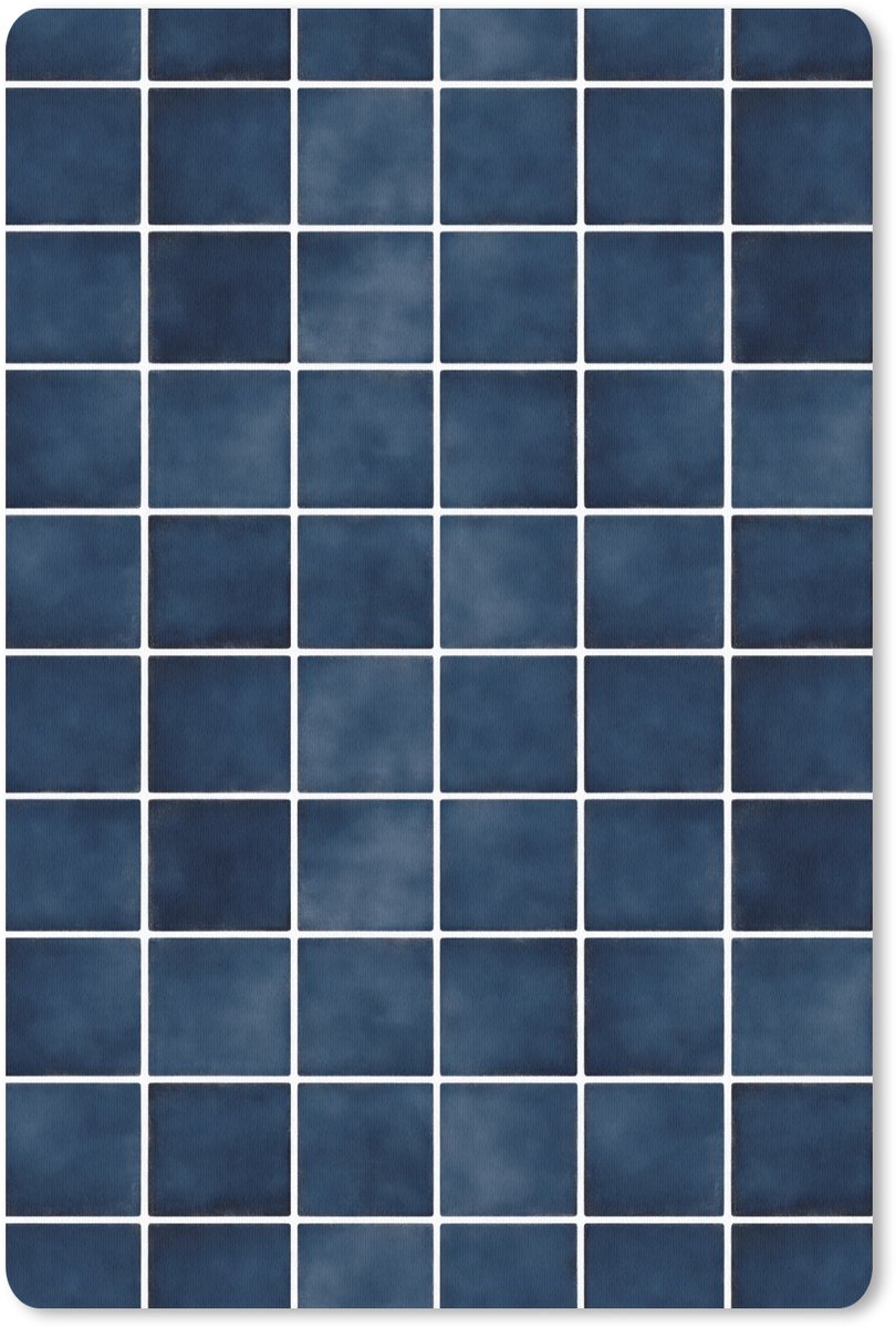 Muismat 13x20 cm - Mousepad Tegel - Modern - Blauw - Muismatten