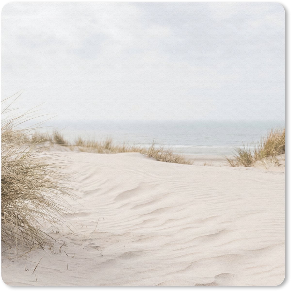 Muismat 20x20 cm - Mousepad Wolken - Duinlandschap - Zand - Muismatten
