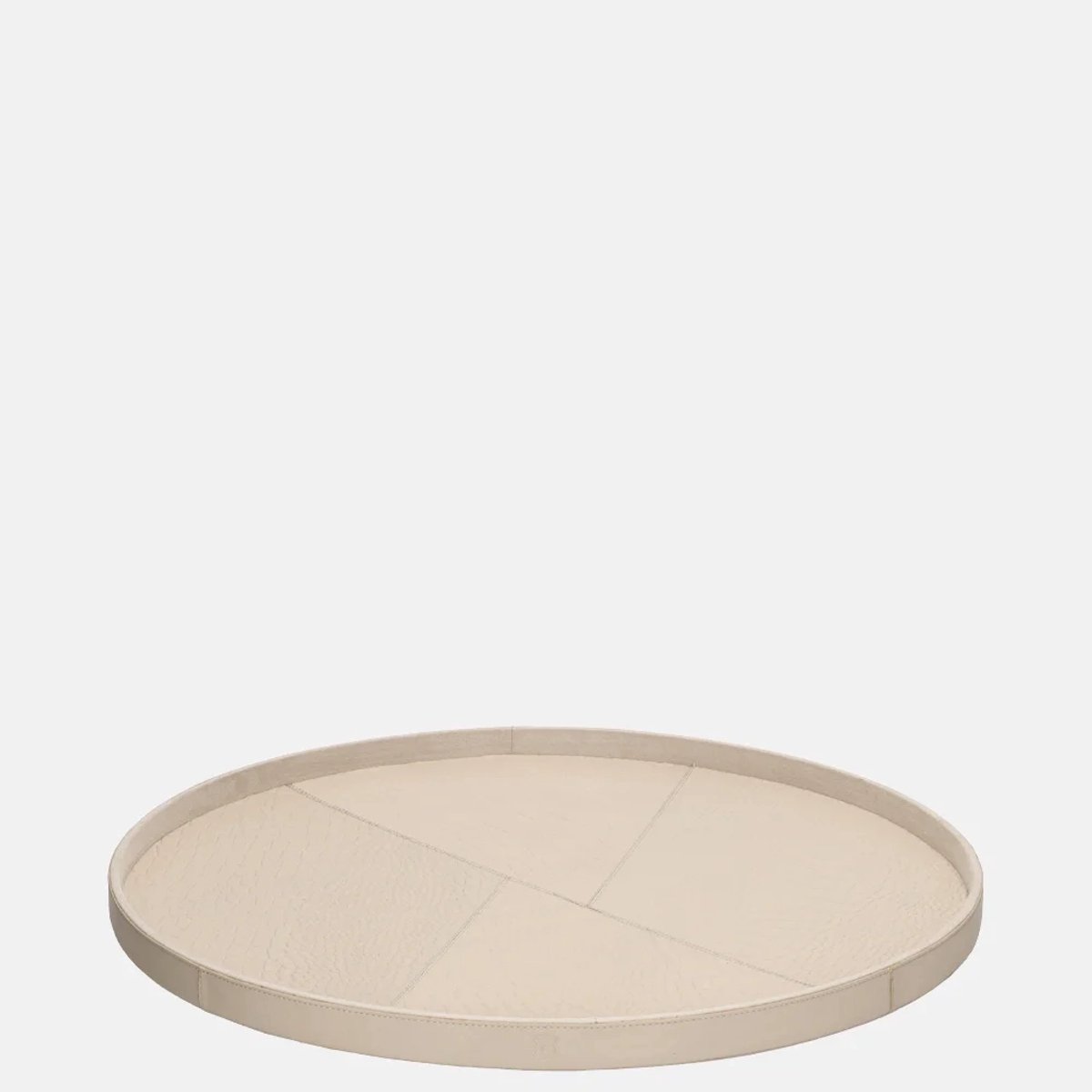 Chamada leren dienblad rond croco L beige