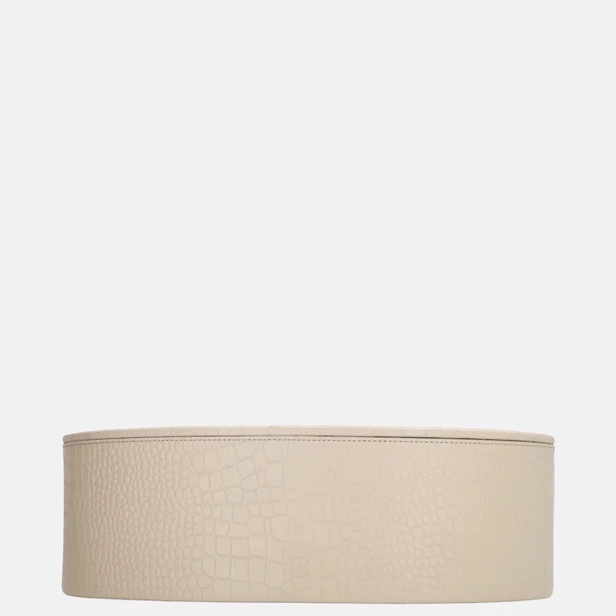 Chamada leren opbergbox ovaal croco large beige