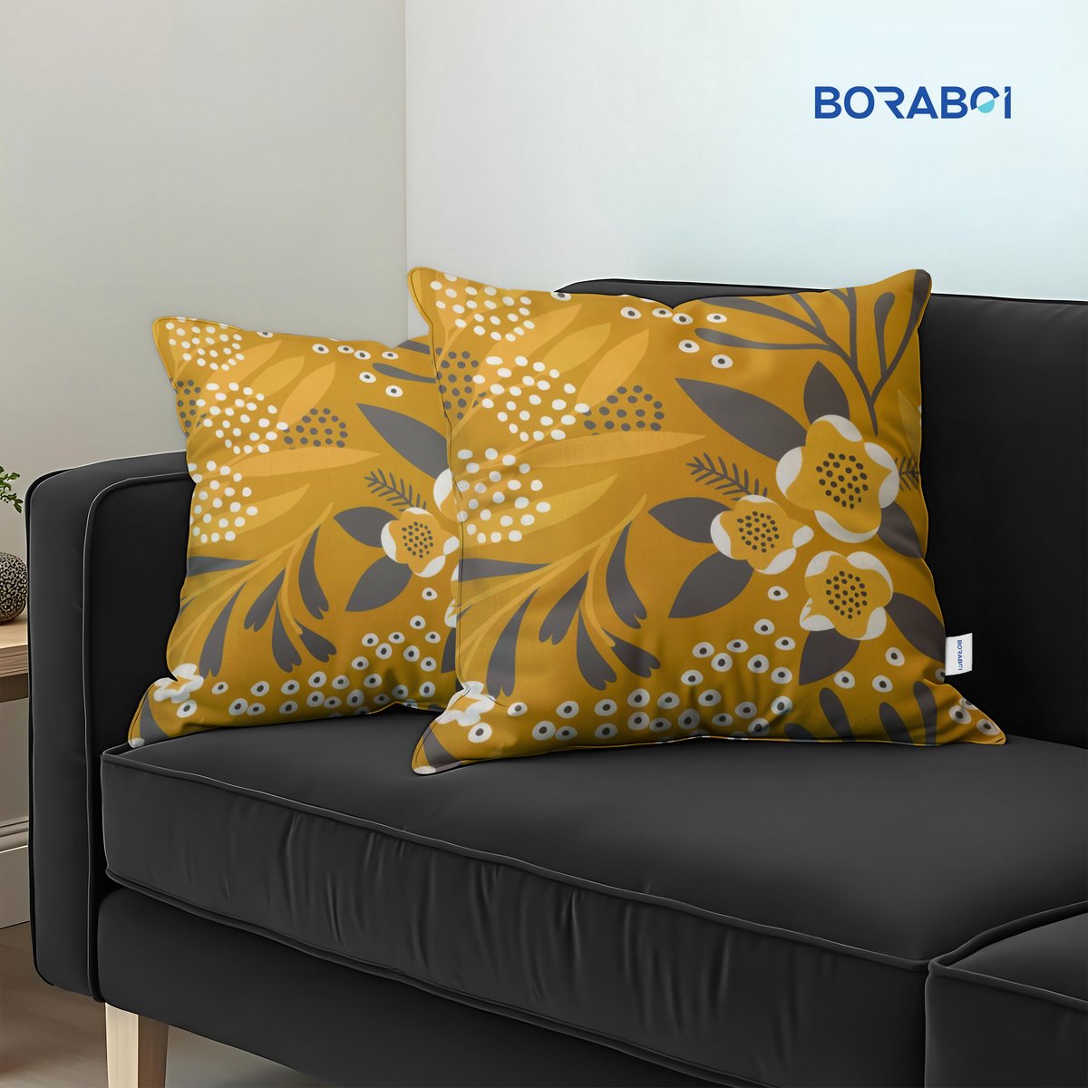 Boraboi® Luxe Decoratieve Kussenhoezen set van 2 , Zachte Suède Touch 45x45cm -(Geel,Grijs,Wit)