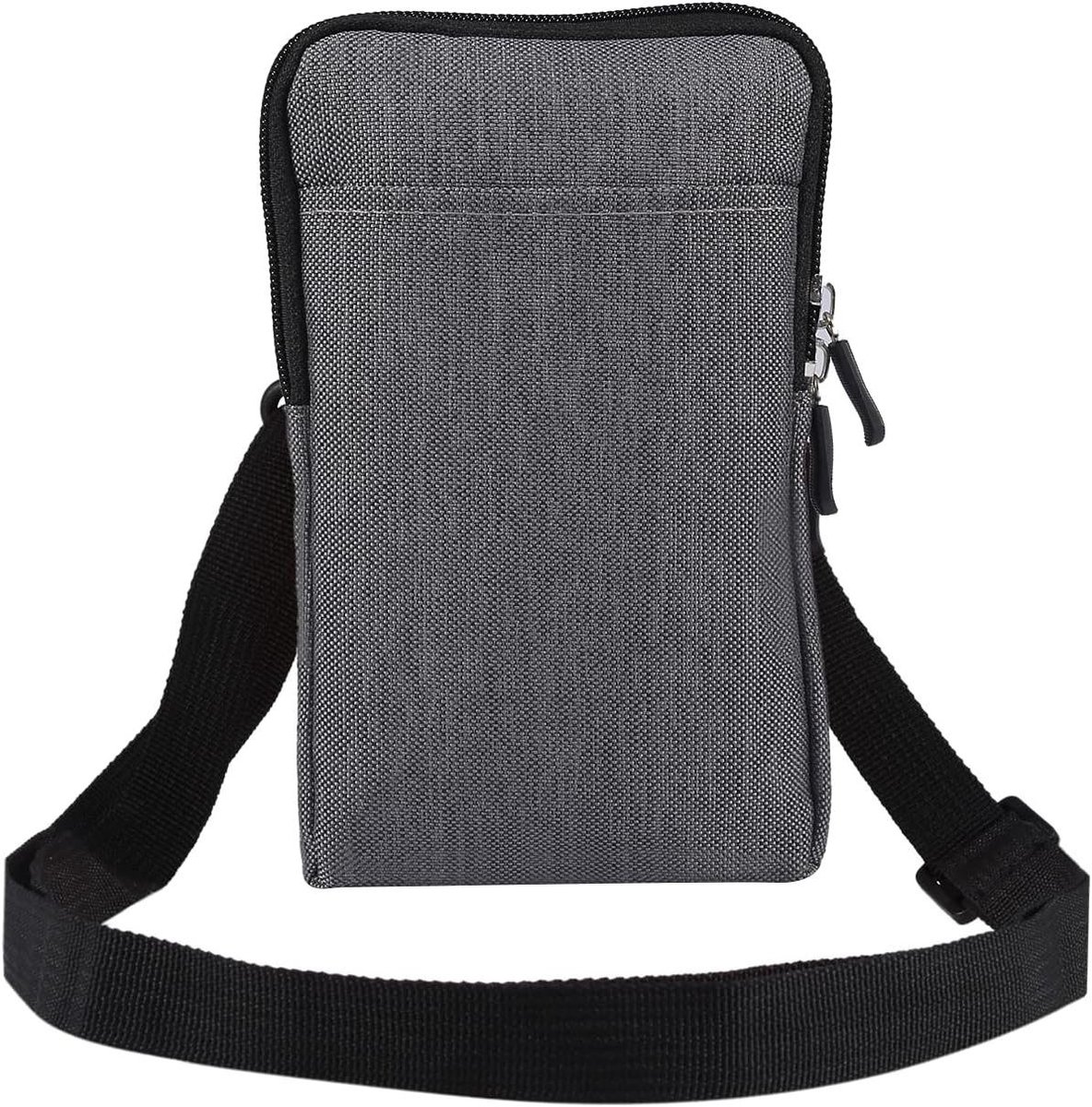 Heuptas Heren Dames - Telefoon Schoudertas - Outdoor Sport - Waterdichte Stof - 17.5 x 11 cm - Zwart