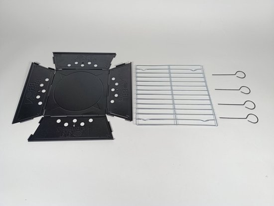 Opvouwbare barbecue 25 x 25 x 11,5 cm - Houtskoolbarbecue - BBQ met ventilatiegaten - 25 x 25 x11,5 cm - Lichtgewicht constructie van staal - Ideaal voor Tuin , Park of Vakantie van Merkloos — afbeelding 2