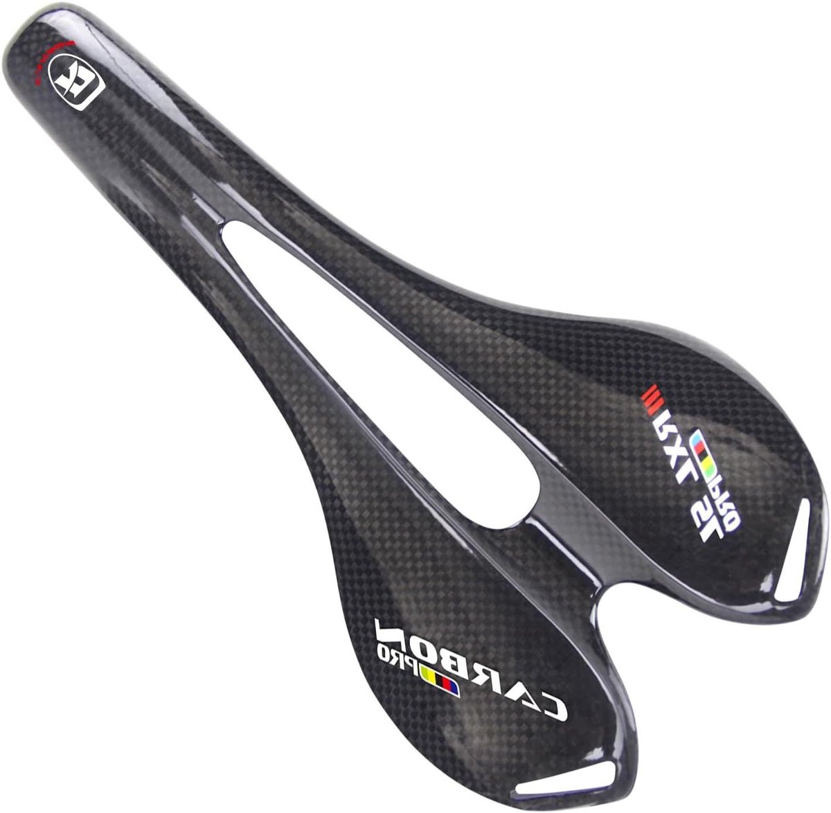 Fietszadel Carbon - Racezadel MTB Zadel - Comfortabel Fietsen - Ultralicht Hol Ontwerp - 270 x 141mm - Zwart