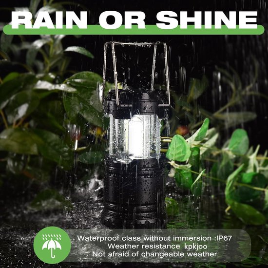 Noodlamp - 4-Pack Superheldere LED Campinglantaarns – Opvouwbare Draagbare Noodlampen – 360° Tentverlichting – Batterijgevoed – Ideaal voor Kamperen, Stroomuitval & Noodsets — afbeelding 5