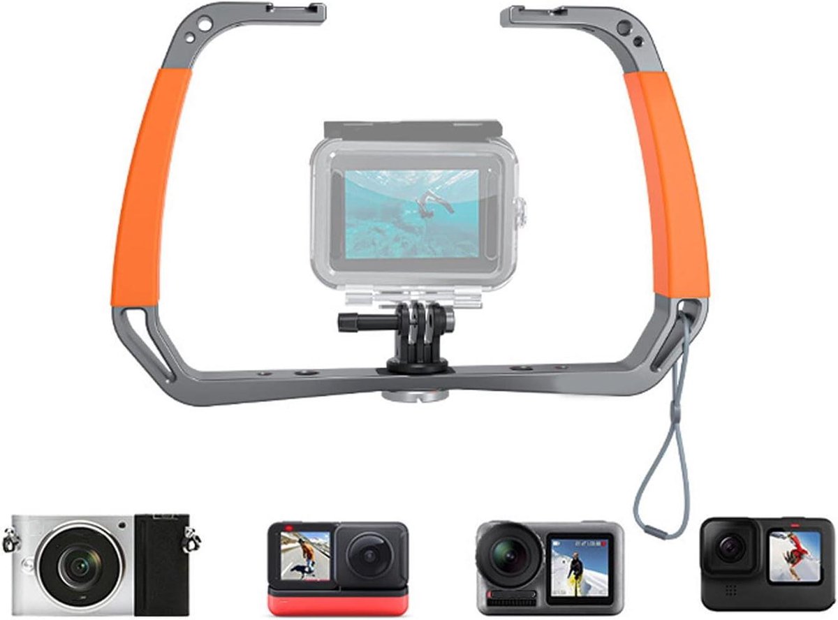 Onderwater Stabilisator - Camera Rig - Duiken Filmen - Dubbele Koude Schoen - 26 x 18 x 4 cm - Zwart