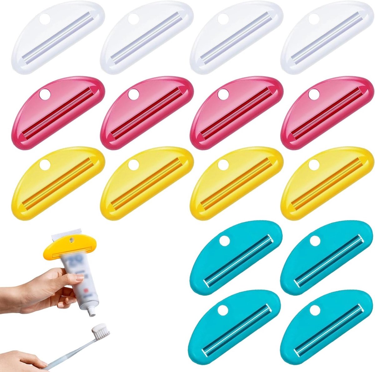 16 Stuks Plastic Tube Knijpers voor Tandpasta, Crème en Cosmetica - Handige Squeeze Tool voor Eenvoudig Gebruik