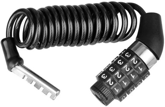 Rieba® Kabelslot 100 CM - Fiets - Mountainbike - Racefiets - Lichtgewicht Slot - Fietsslot Compact - Cijferslot geschikt voor Fiets, Helm & Bagage - Zwart van Rieba — afbeelding 4