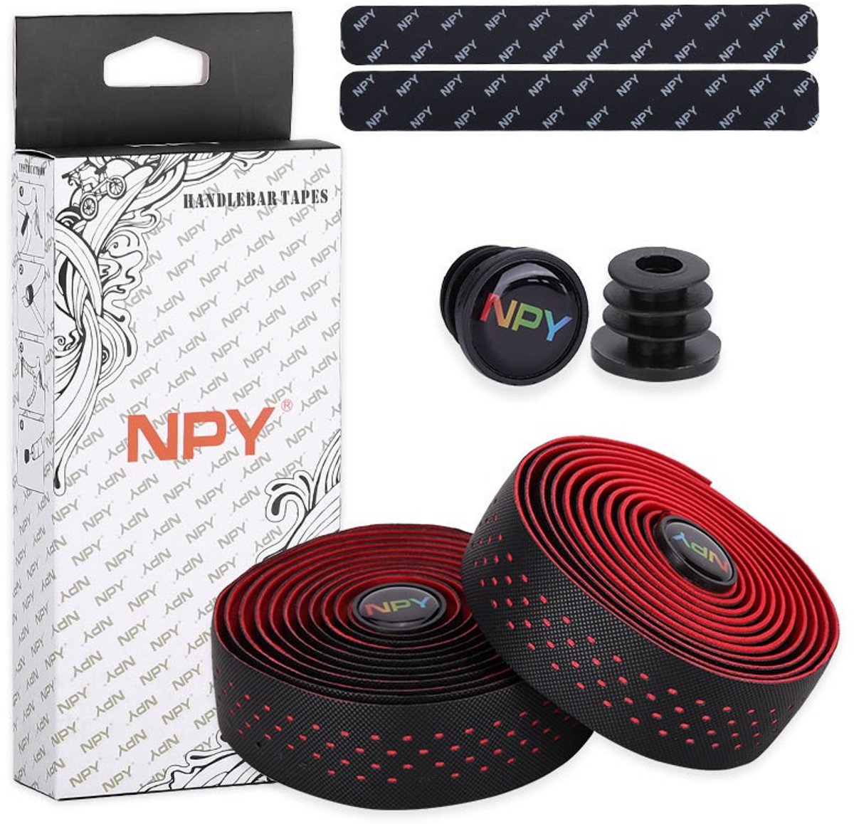 Cloudy - Stuurtape - Stuurlint - Antislip - PU+eva - Lengte: 200cm x 3cm x 3mm - Rood