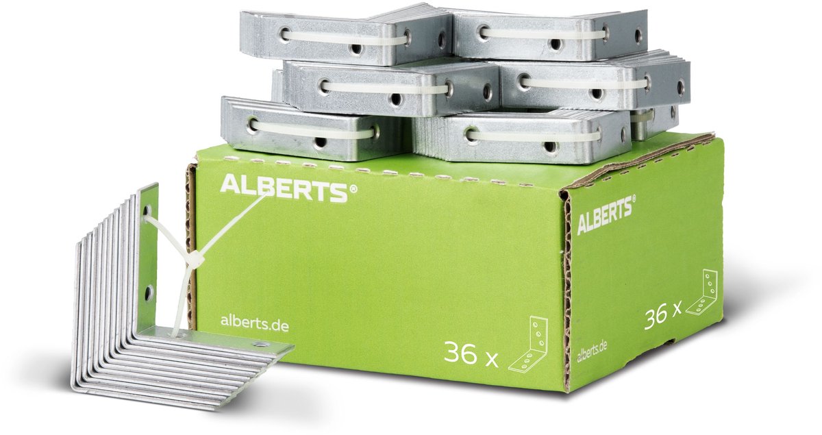 Alberts 335281 Stoelhoek | sendzimir verzinkt | 50 x 50 x 15 mm | set van 36