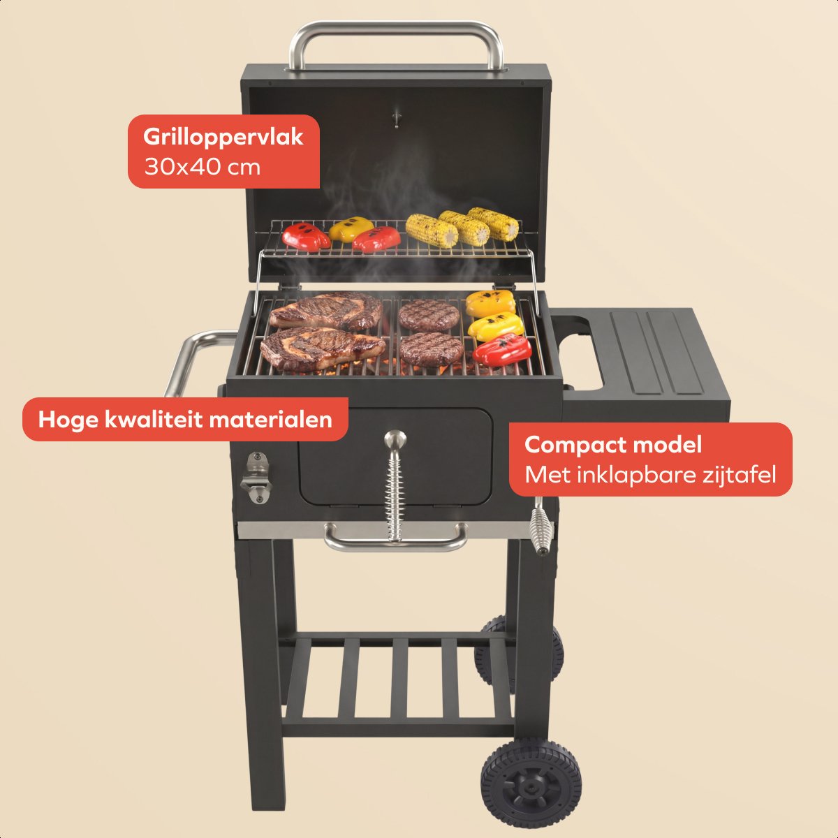 KitchenBrothers Houtskool BBQ Midi - Barbecue Houtskool thumbnail 3
