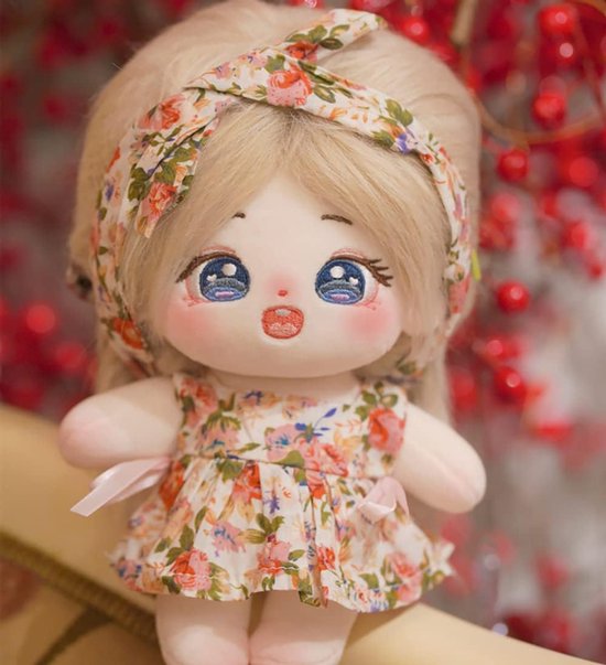 Pluche Pop Meisje - Gevuld Lichaam Pop - Verkleed Cadeau - Met Skelet Buigbaar - 20cm - Niet gespecificeerd — afbeelding 2
