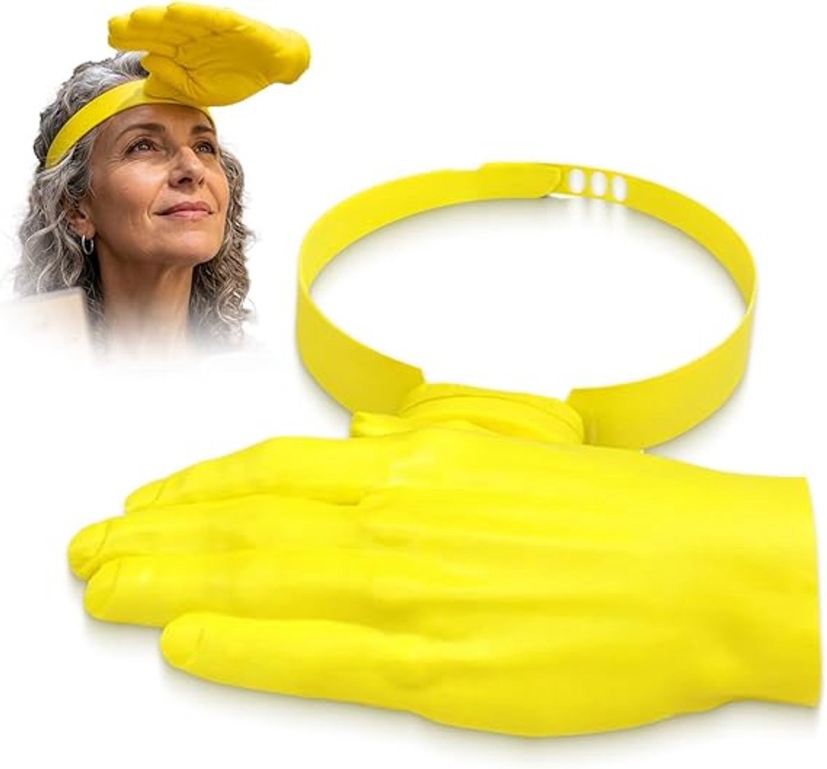 Zonneklep - Hand Zonneklep - Verstelbaar - Zonnecap - Zonnepet - Zonnehoed - Zonnehoedjes Voor Volwassenen - Dames en Heren - Uv-Bescherming Vizier voor Buiten - Uniek & Grappig Cadeau - Geel - Directe Zonbescherming