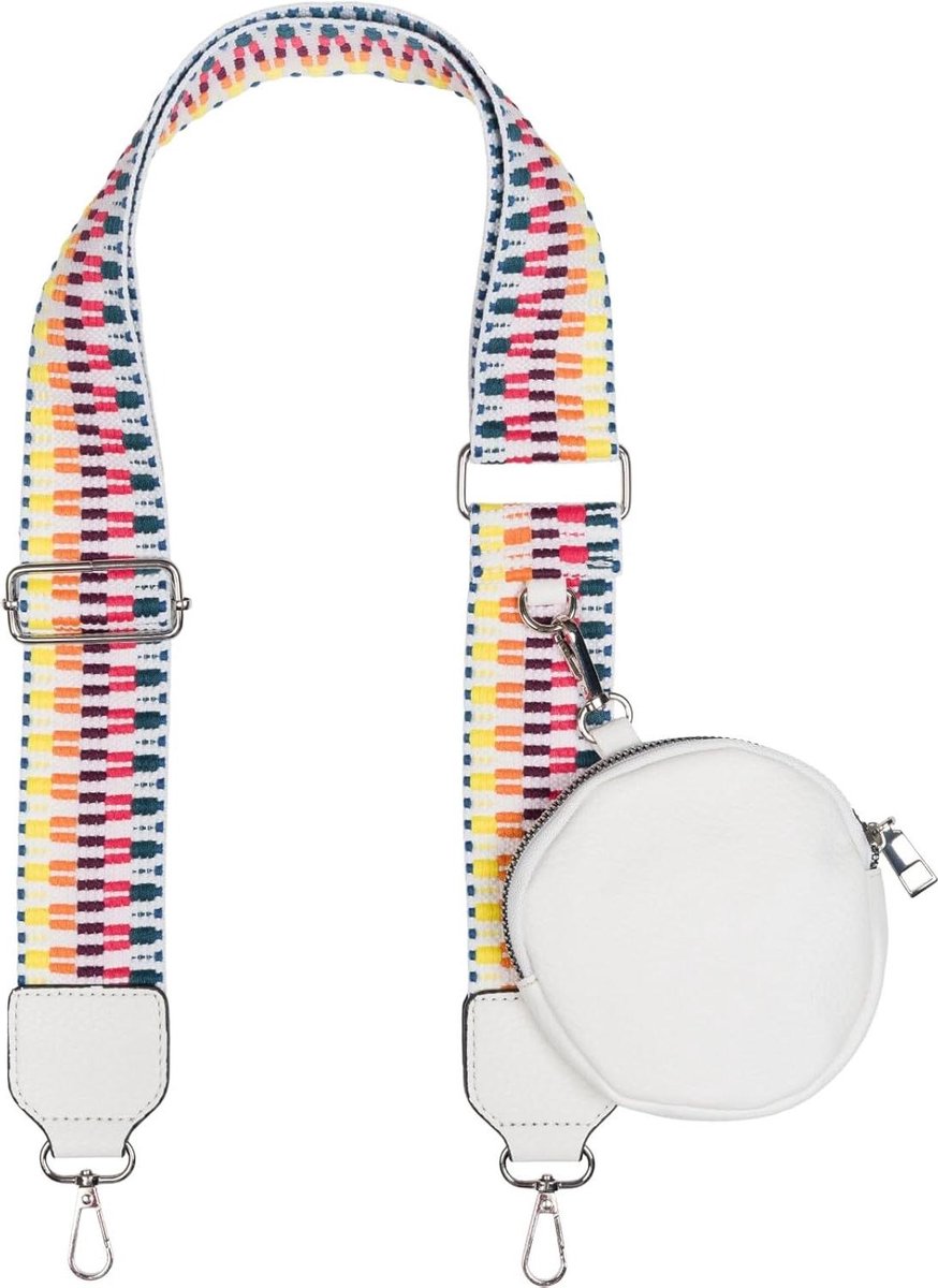 Schouderband met Portemonnee - Vervangende band Tas - Tas Personaliseren - Zigzag Patroon - 130 cm - Multicolour