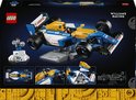 LEGO Williams Racing FW14B set met formule 1 auto in blauw, geel en wit met 'Canon' en 'Goodyear' logo's. Inclusief Nigel Mansell minifiguur.