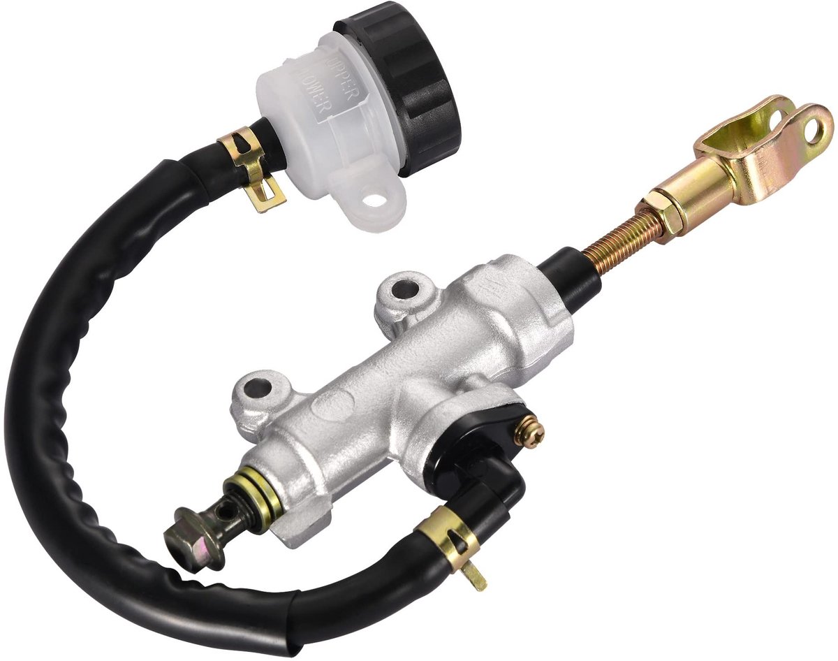 Store_9 Rempomp Achterremcilinder Met reservoir Zilver Geschikt voor Dirtbike Voor 50cc tot 125cc voertuigen