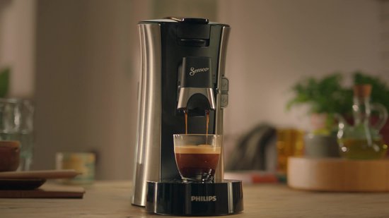 Philips Senseo Select Coffee Pod Maker - Intensity Plus, With Memo-Function for 3 Flavors, Crema Plus, High-quality, Green Product with 37% Organic Based Plastic, Silk White (CSA240/05