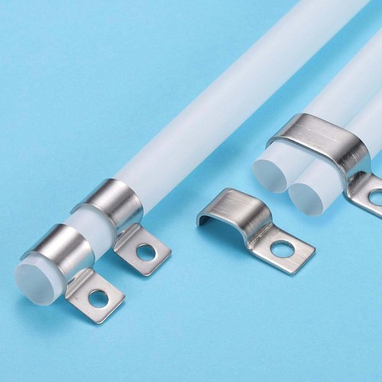 Pack van 20 Metalen Klemmen - Slangklemmen voor Bevestiging - Slangklem voor Kabels en Slangen - Kleine Buisklemmen - Stalen Kabelklemmen - Diameter 20-21 mm — afbeelding 2