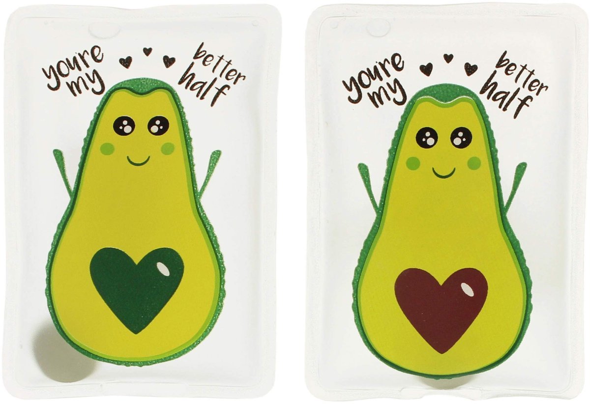 VT Goods - Handwarmers - Herbruikbare Warmte Pads - Comfortabel en Draagbaar - Kawaii Avocado's - Ideaal voor Koude Dagen - Set van 2