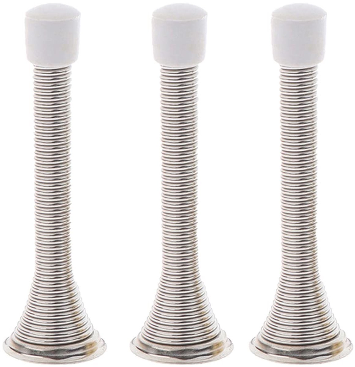 Store_9 - Deurstoppers - Wandmontage - Duurzaam met rubberen bumpertips - Geborsteld metaal - Bescherming voor deuren - 3 stuks