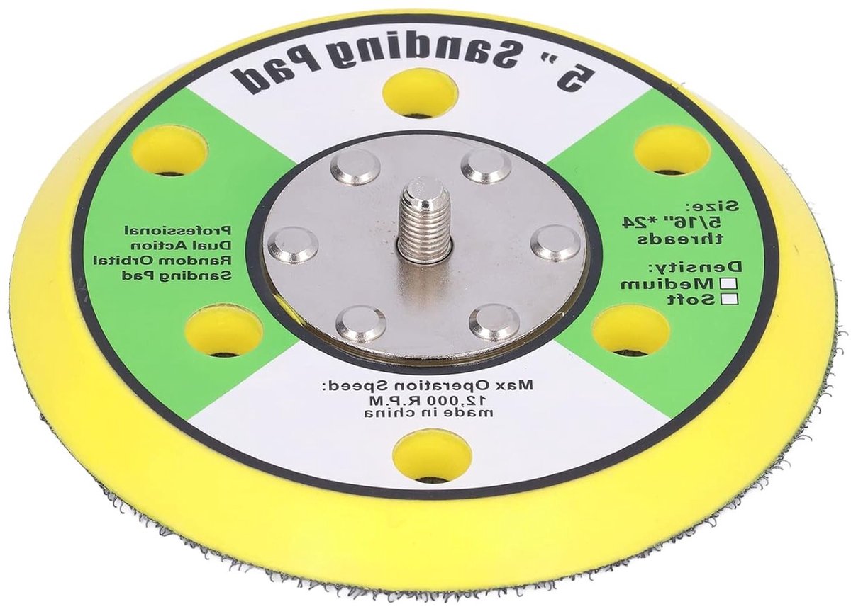 5-inch schuurpad met PU backing voor pneumatische schuurmachines en polijstmachines, 12000 RPM, ideaal voor houtbewerking en metaalbewerking
