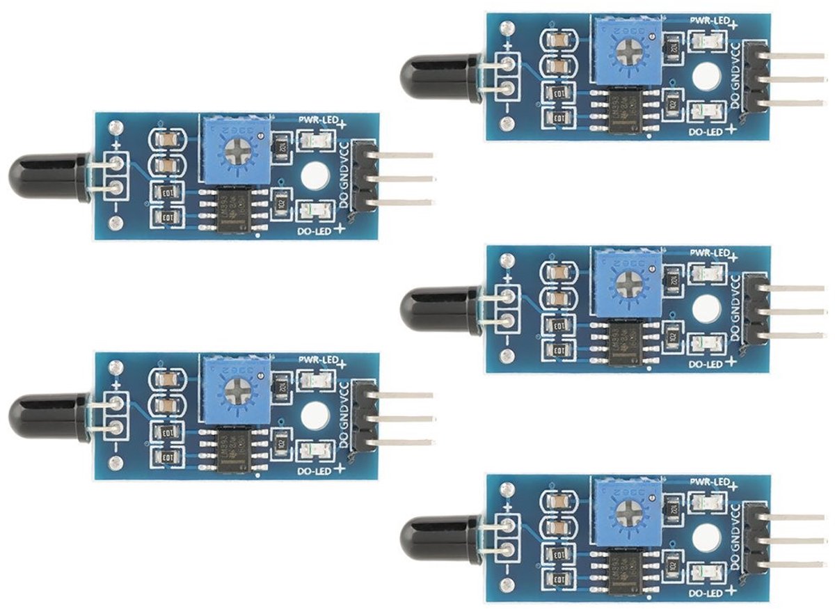 VT Goods - IR Flame Sensor - Vlamdetectie Module - 5 Stuks - Hoge Sensitiviteit - Veiligheid - Ideaal voor Beveiliging en Automatisering