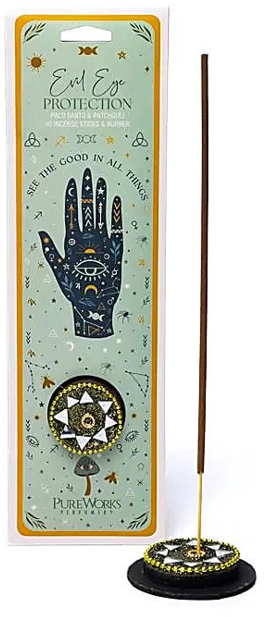 Wierook Celestial Magic Evil Eye Protection + Wierookhouder - verpakking van 3 stuks