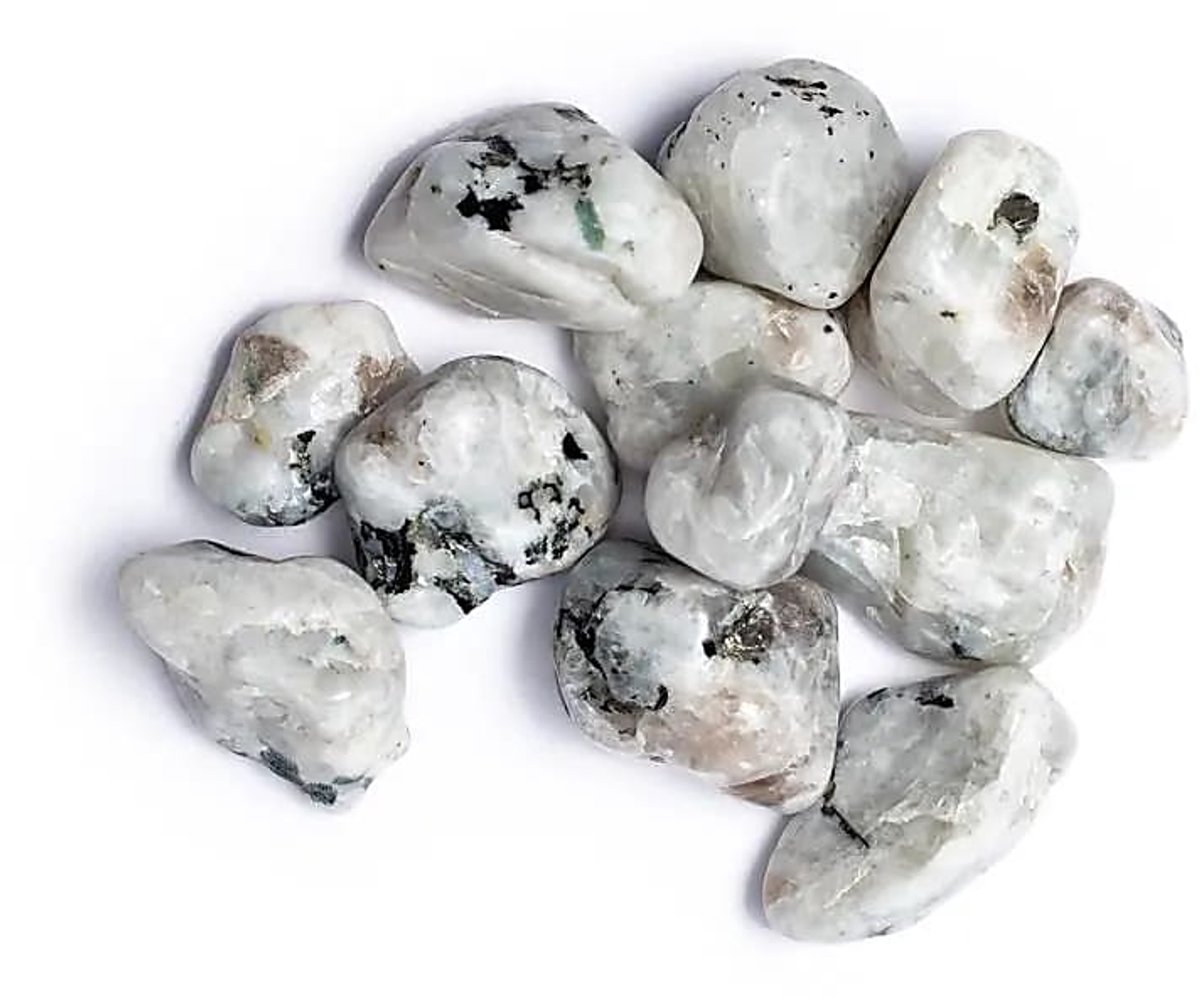 Witte Maansteen Trommelstenen A Kwaliteit - ±250g; ±3-4cm - ±250g; ±3-4cm