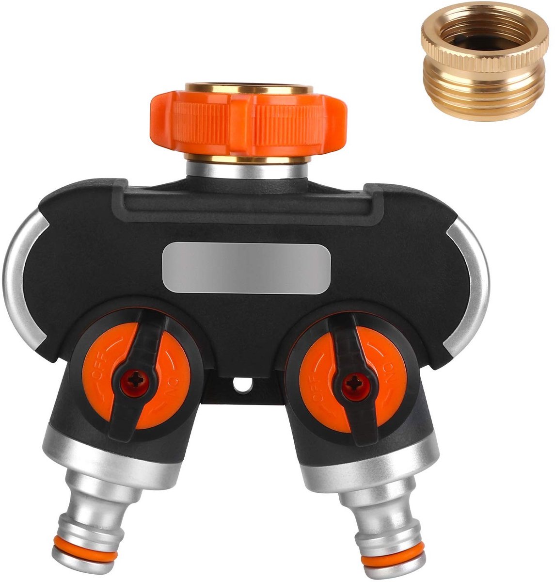 Golden crown - 2-weg waterverdeler - Waterverdeler kraan - Voor gelijktijdige aansluiting van twee apparaten - 3/4" en 1/2" aansluitingen - Ideaal voo