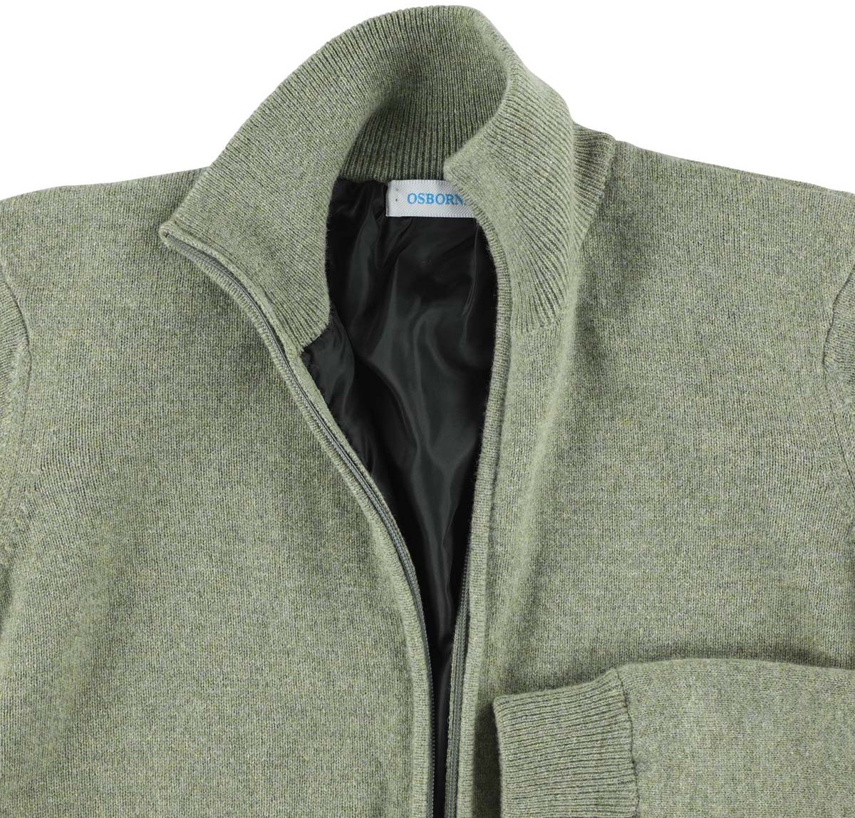 Osborne Knitwear Windstopper cardigan met rits - Dames - Lamswol - Orchard - Zwarte voering - 2XL
