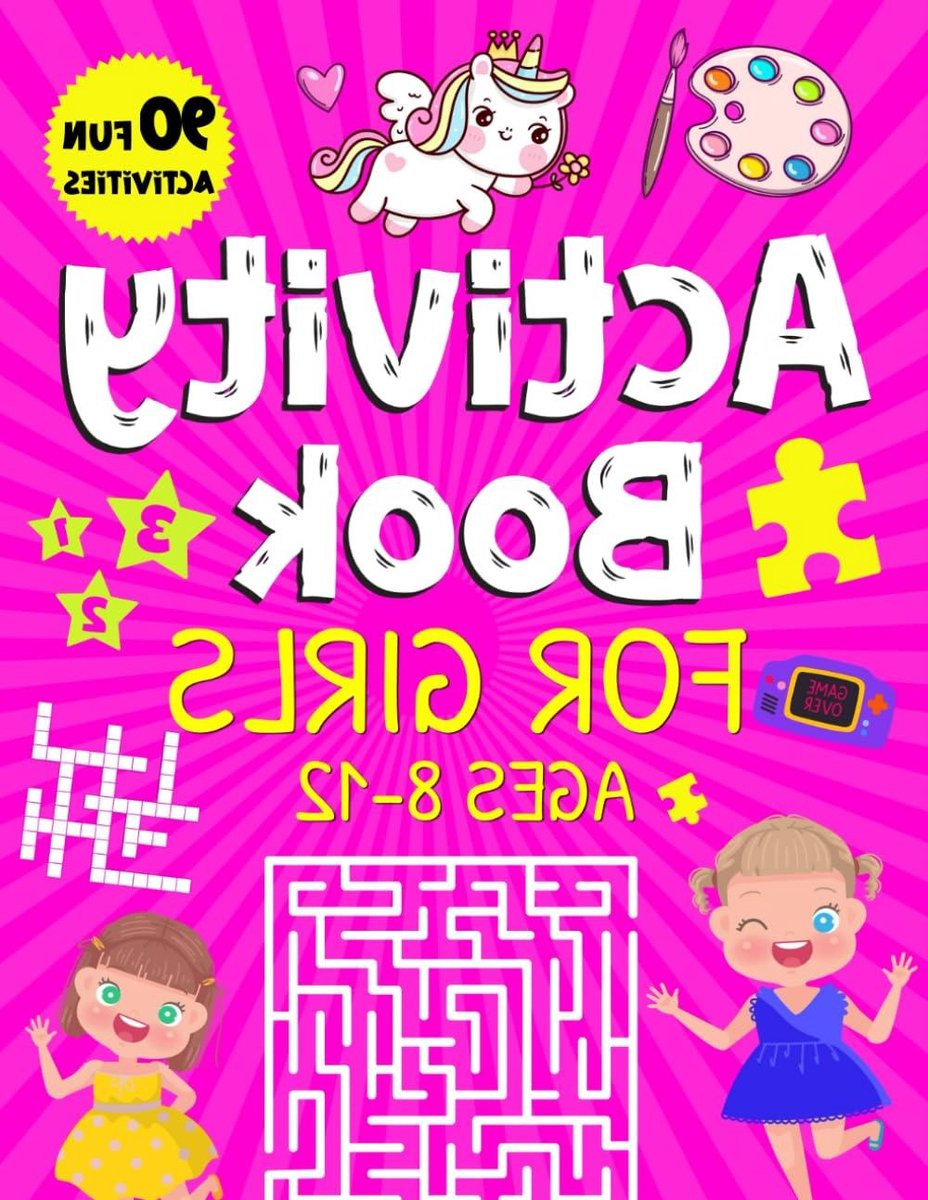 Activiteitenboek Meisjes - Puzzelboek Kinderen - Creativiteit Stimuleren - 90 Leuke Opdrachten - 28 cm - Meerkleurig