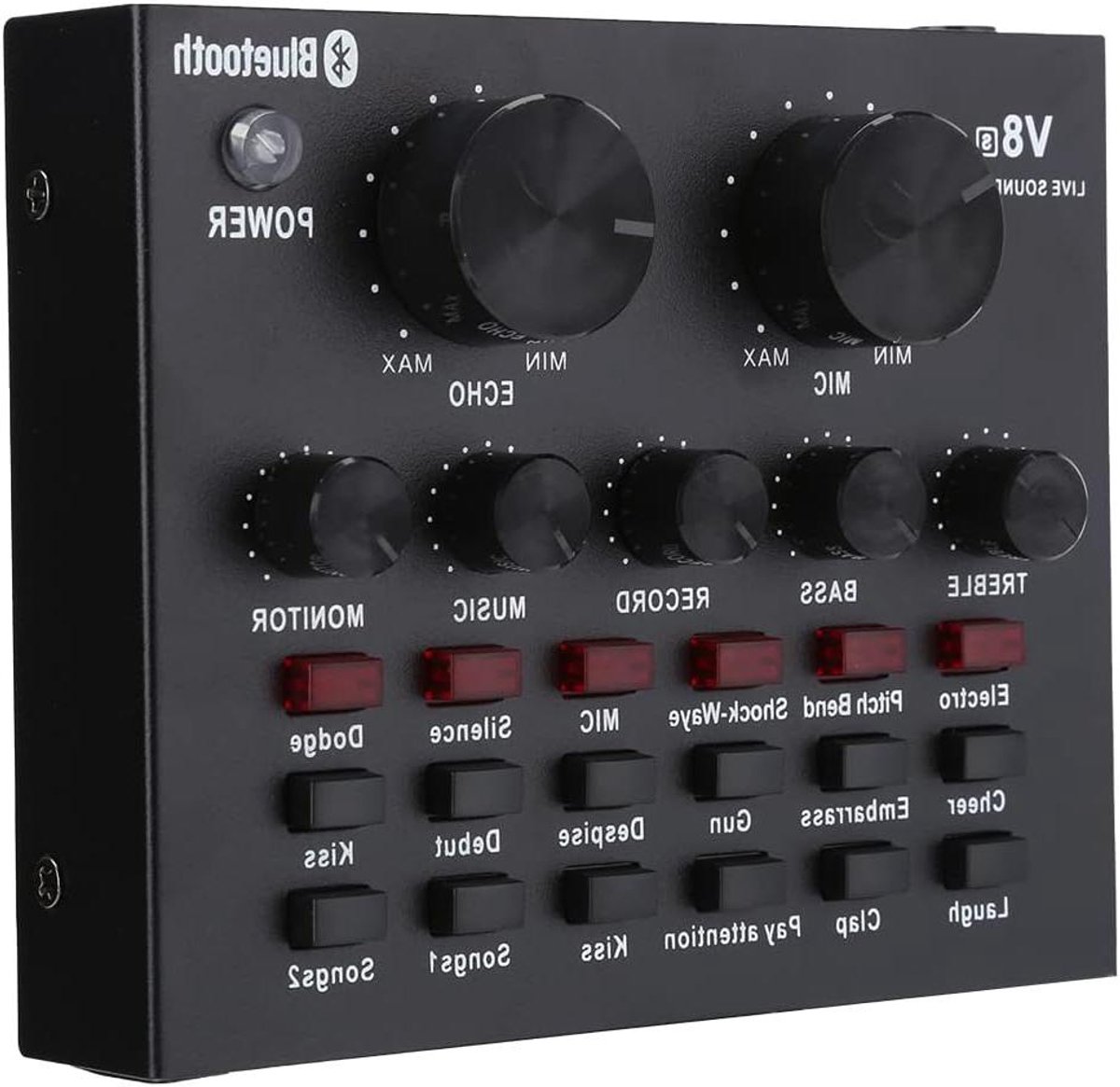 Externe geluidskaart - Audio mixer DJ mixer - Live streaming - Ondersteuning voor 48K 16-bit - 440 Gram - Zwart