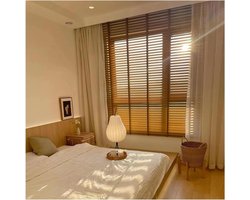 Houten Jaloezieën - Houten Blinds - Lichtregulatie en Privacy - 50mm Lamellen - 180x180cm - Bruin