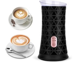 KZQ Multifunctional Electric Milk Frother 4-in-1 Professionele Zwarte Melkopschuimer voor Koude en Warme Dranken 430ml Capaciteit Automatische Uitschakeling Geschikt voor Cappuccino Latte Macchiato met 3 Opzetstukken