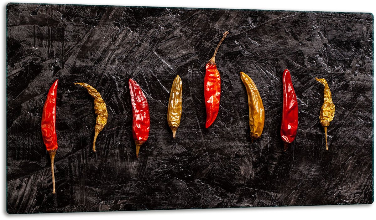 TMK ArtDeko - Snijplank - 52x30 cm - Glas - Chilli ontwerp