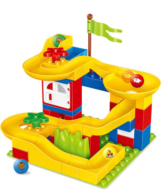 Knikkerbaan Marble Run Klein - Duplo Geschikt - 48 onderdelen - 3+ jaar