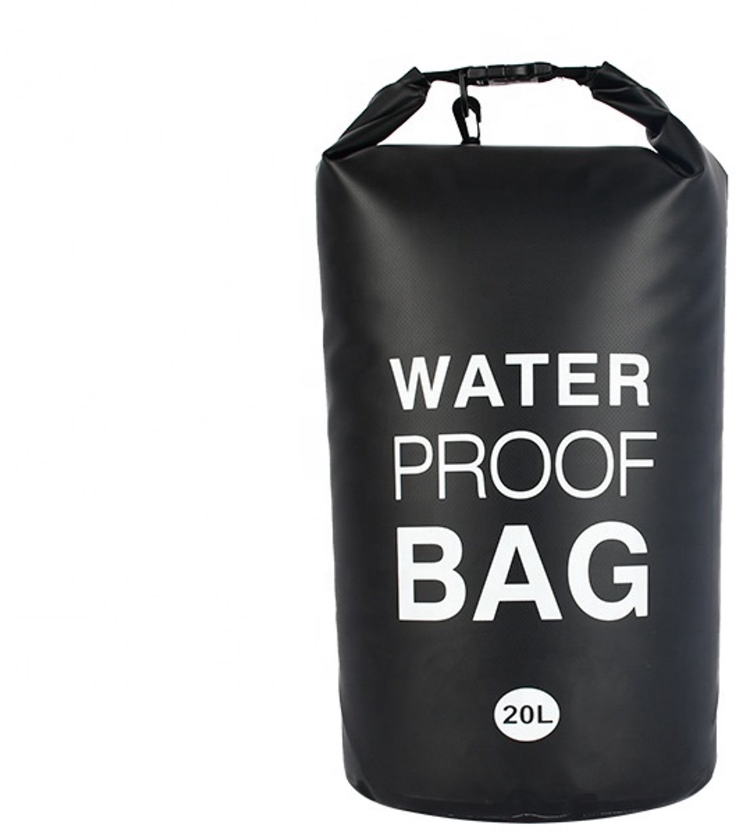 Waterdichte Tas – Waterproof Drybag – Dry Bag Rugzak – Waterdichte Opbergtas – Ideaal voor Zwemmen, Kajakken, Strand, Kamperen & Outdoor – Beschermt tegen Water, Zand & Vuil – 20 Liter – Zwart