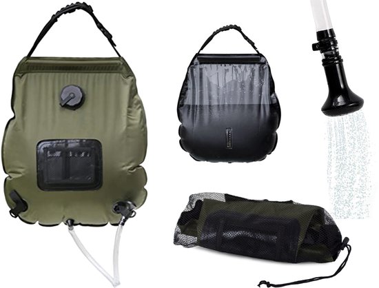 Camping Douch Waterzak met Temperatuurmeter - Legergroen -20L van Camp — afbeelding 2