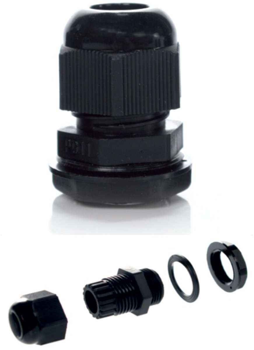 Trytyt - Kabelwartel PG-9B - Zwart - IP68 - Poliamide