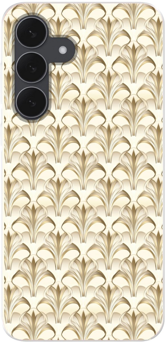 Telefoonhoesje Geschikt voor Samsung Galaxy S25 FE hoesje - Ornament - Barok - Goud - Siliconen Telefoonhoesje Telefoonhoesje