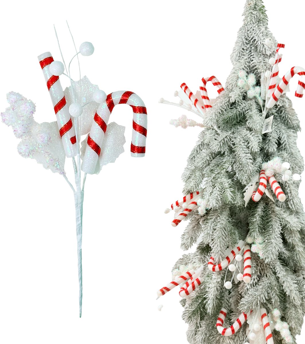Inspiruj - Feestdecoratie Tak - Sprookjesachtige Kerst - 29 cm