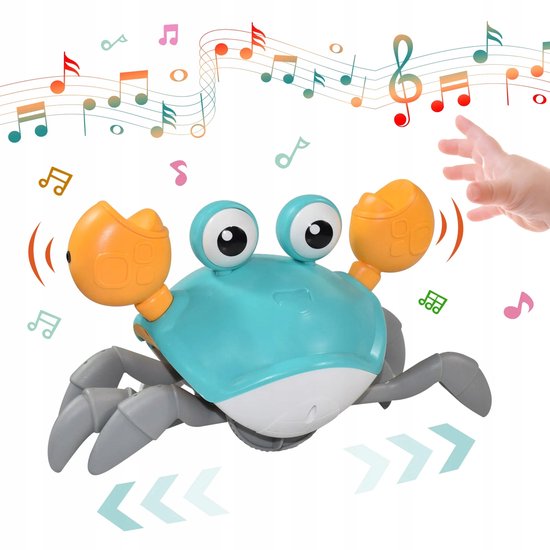 Kruipende en Dansende Krab - Muzikaal Interactief Speelgoed - Sensorisch Baby Speelgoed - Educatief & Oplaadbaar - Groen van IKONKA — afbeelding 2