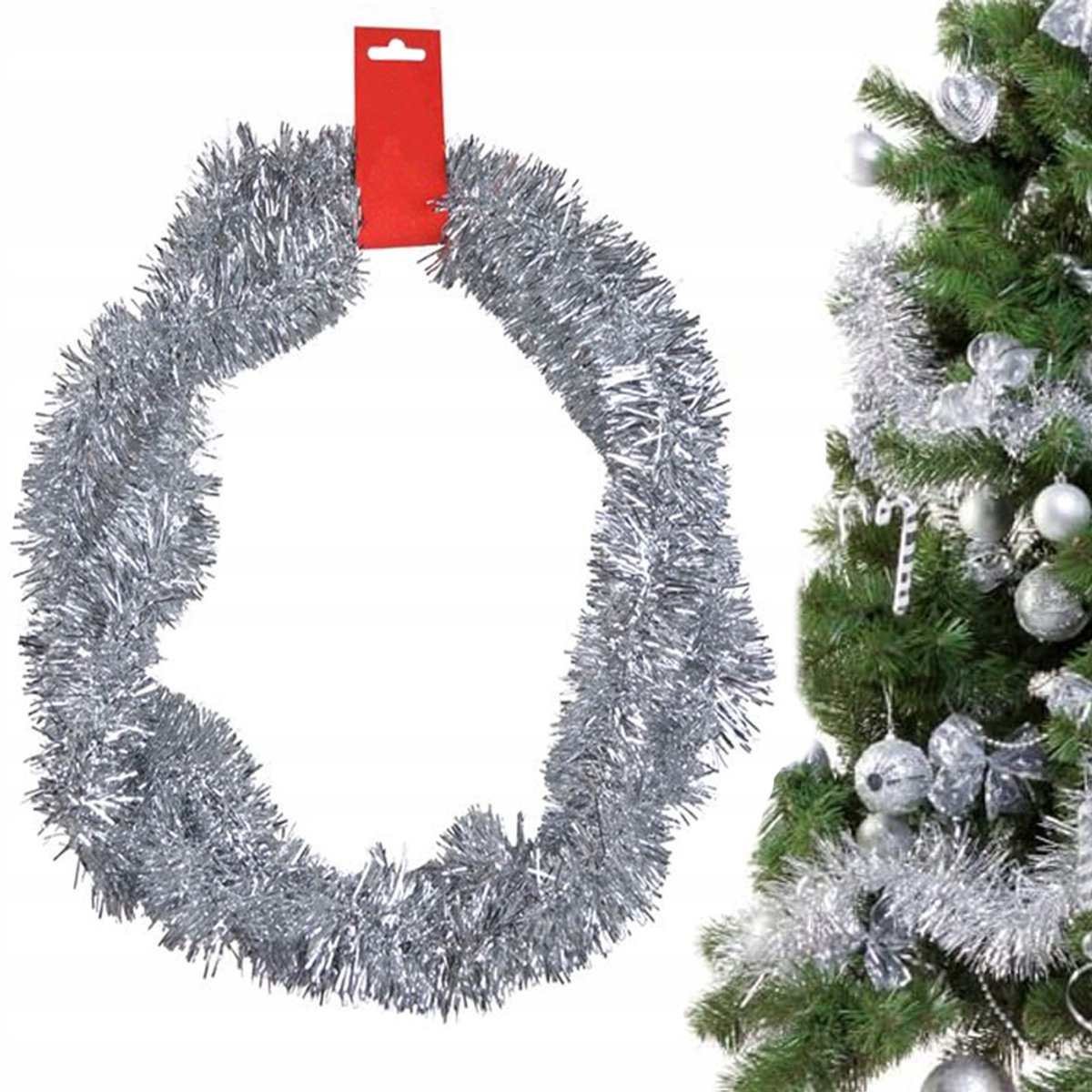 Hangzhou A Link Star - Kerstslinger - 2m - Srebrny - 7cm Diameter
