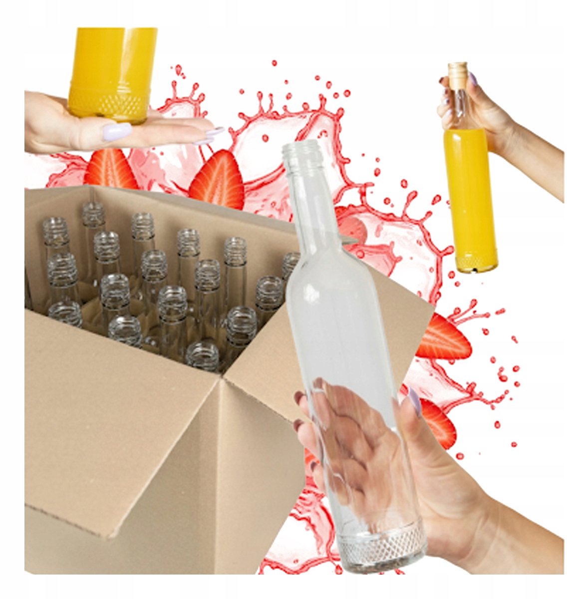 Bimberek Serie - KRYSZTAŁ Glazen Fles - 500ml - Met Dop - Voor Alcohol en Dranken