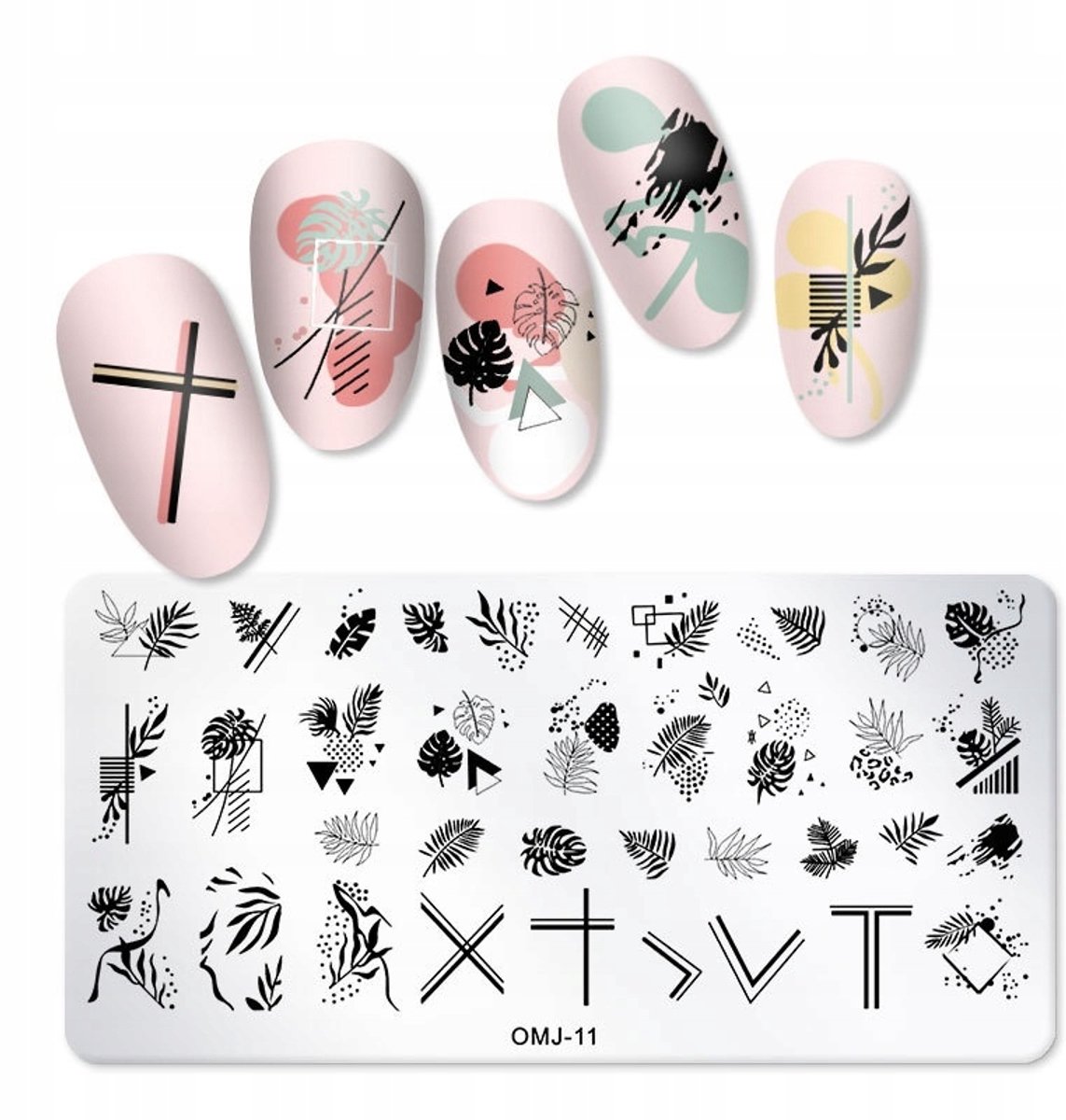 Born Pretty - Plectrum voor Nagelstempels - OMJ-11 - Blad- en Varenvormen
