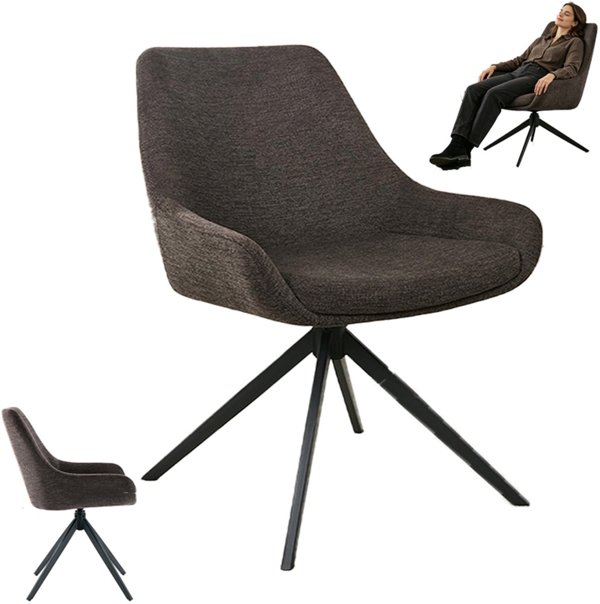Eettafel en stoelen met rugleuning - Keuken- en eetkamerstoelen - Loungestoelen met rugleu