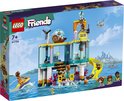 LEGO Friends zee reddingscentrum speelgoed met schuif af, zeehond en speelgoed figuren in een maritieme omgeving.